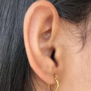 Argollas lisas 1cm 18K