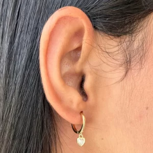 Argollas corazón 1cm 18K