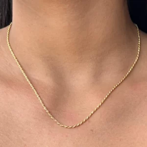 Cadena tejido lazo 45cm 18k