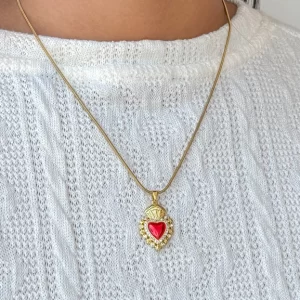 Cadena fe corazón en acero