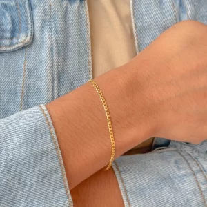 Pulsera cubana 18cm-18K