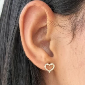 Topos corazón zircón 18K