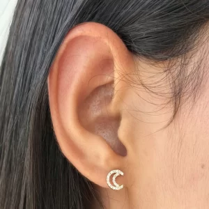 Topos luna zircón 18K