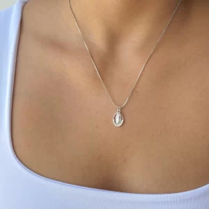 Cadena Virgen medalla plateada